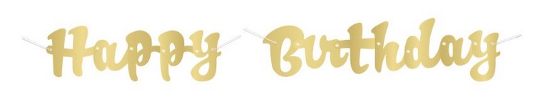 Gold Happy Birthday Letter Banner - 1.07m