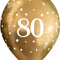 Gold Celebration 80th Birthday Latex Balloons - 11