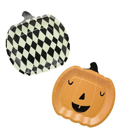 Bright Pumpkin Paper Plates - 23cm - Pack of 8