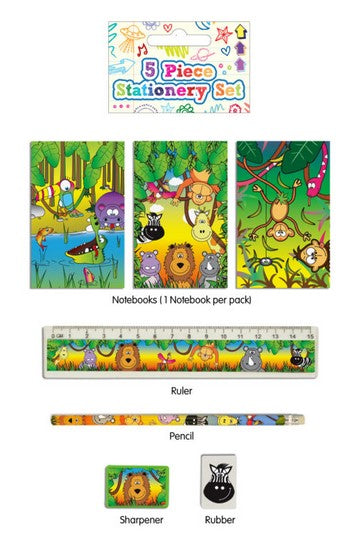 Jungle Themed Stationary Set - 5 Pieces