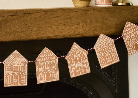 Gingerbread House Christmas Card Bunting - 2m