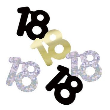 Birthday Glitz Black & Silver 18th Confetti - 14g