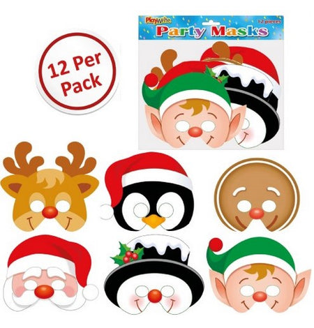 Christmas Card Masks - Pack of 12