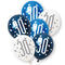 Birthday Glitz Blue 30th Pearlised Latex Balloons - Pack of 6