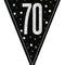 Birthday Glitz Black & Silver 70th Flag Bunting - 2.7m