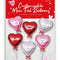 Customisable Heart Foil Balloons on Sticks With Stickers - Pack of 6