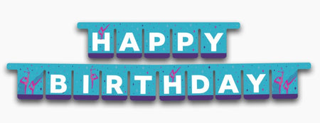 Gymnastics Party Happy Birthday Jointed Banner Decoration - 3m
