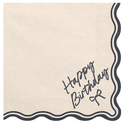 Black Bow Paper Napkins - 33cm - Pack of 6- Pack of 12
