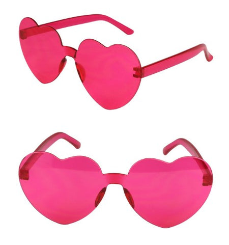 Hot Pink Heart Shape Glasses