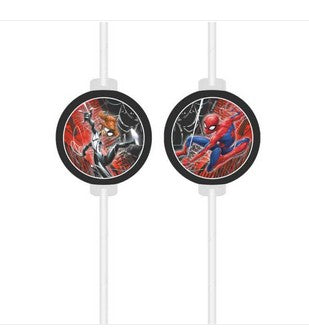 Spider-Man Paper Drinking Straws - Pack of 4