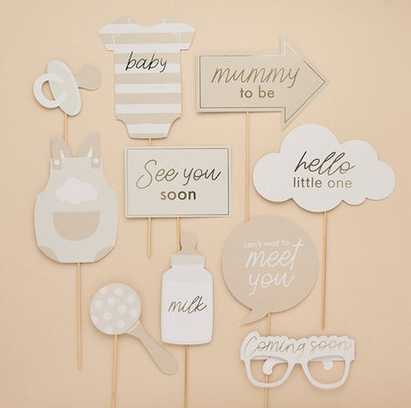 Oh Baby Photobooth Props - Pack of 10