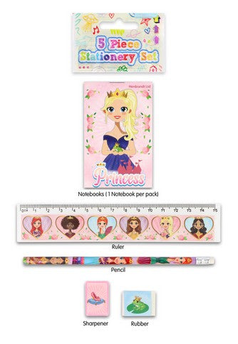 Princess Themed Stationary Set - 5 Pieces