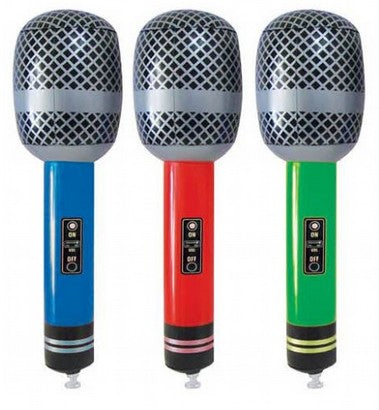 Inflatable Microphone - 25cm - Assorted Colours - Each