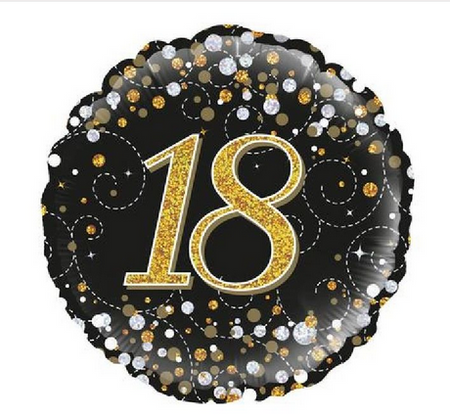 Gold Celebration 18th Birthday Foil Balloon - 18