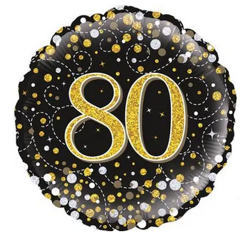 Gold Celebration 80th Birthday Foil Balloon - 18