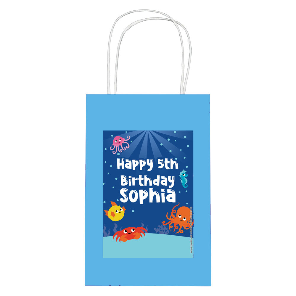 Personalised Sealife Paper Party Bags - Pack of 12