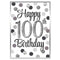 Silver Glitz 100th Birthday Poster - A3