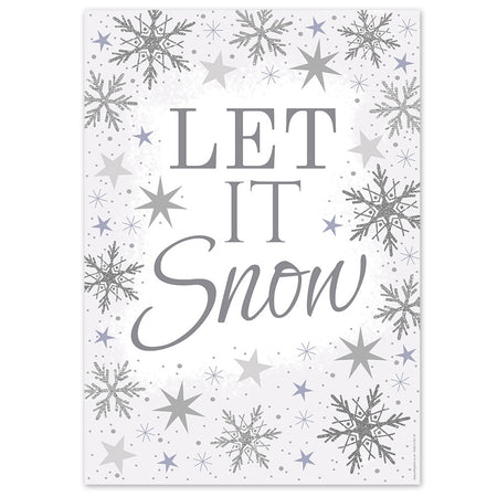 Let It Snow Silver Christmas Poster - A3