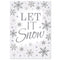 Let It Snow Silver Christmas Poster - A3