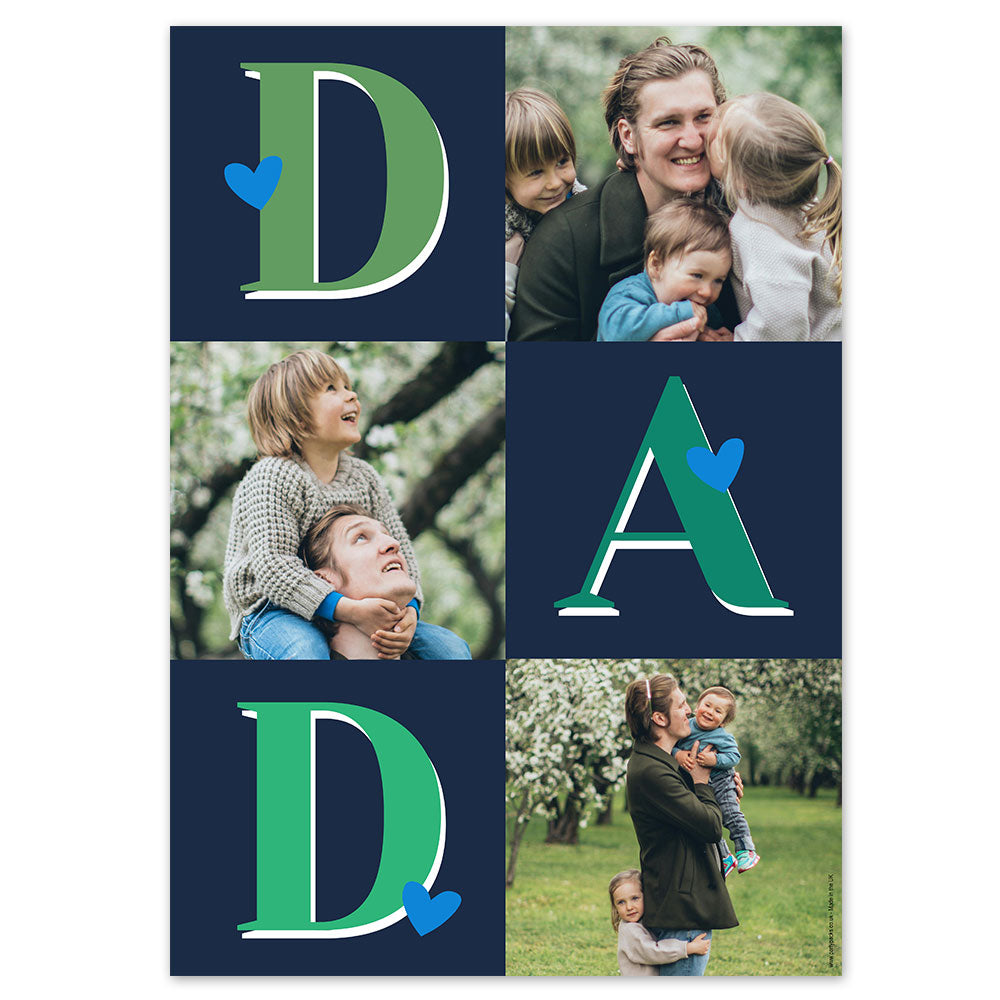 Simple Three Photo Dad Father's Day Poster - A3