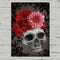Gothic Skull with Flowers Poster - A3