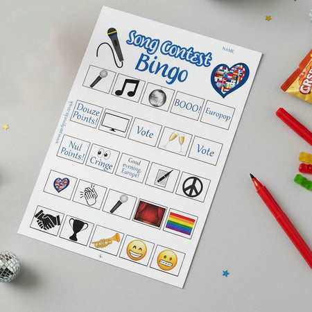 Song Contest Bingo Game - Pack of 14
