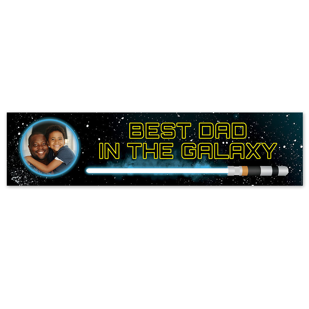 Best Dad in the Galaxy Personalised Banner  - 120cm x 30cm