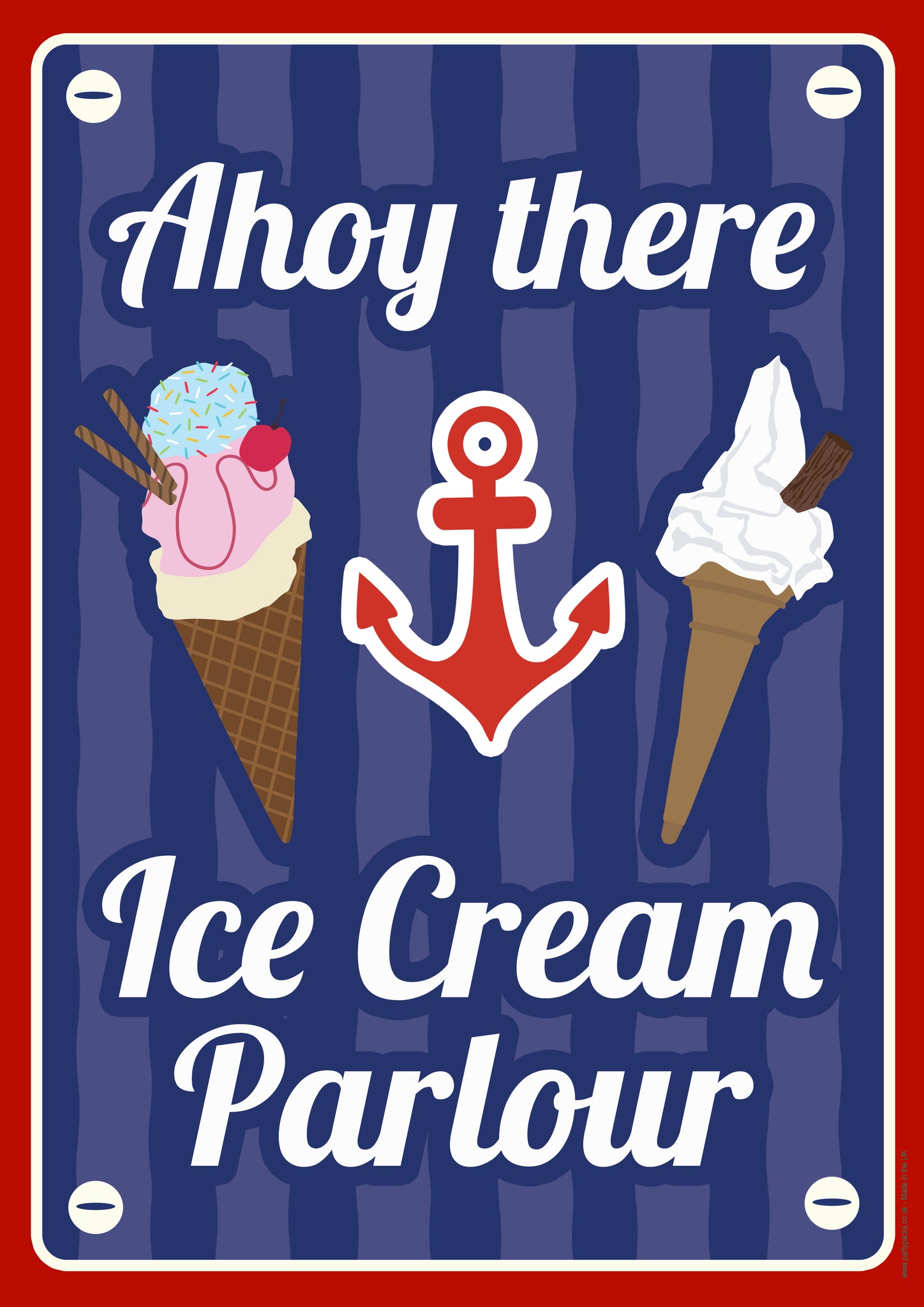 Ahoy There Ice-cream Parlour Food Station Poster - A3