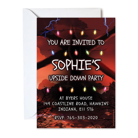 Personalised The Upside Down Party Invitations - Pack of 16