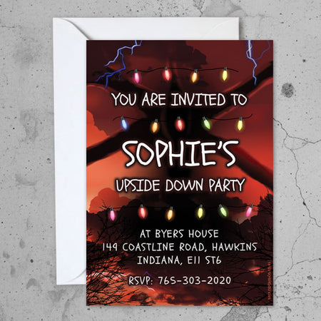Personalised The Upside Down Party Invitations - Pack of 16