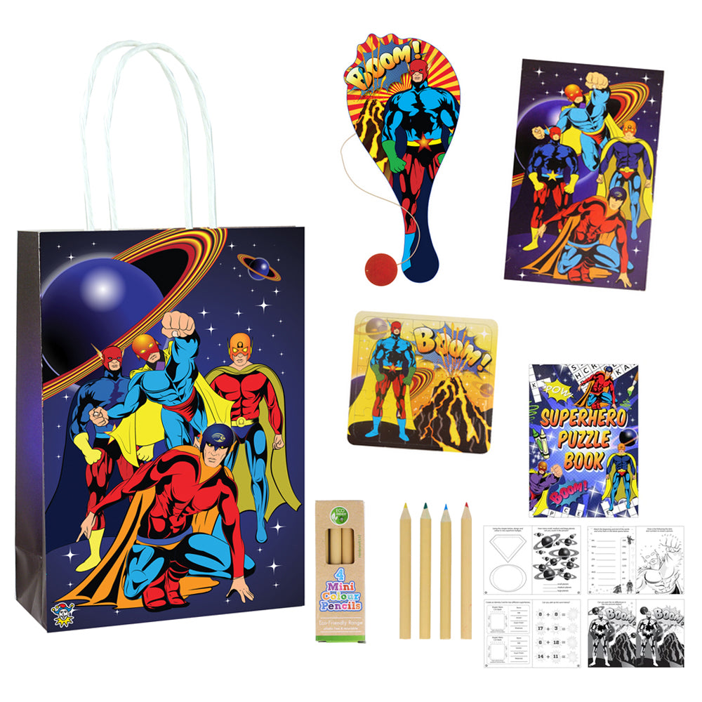 Superhero Plastic Free Party Bag Kit with Contents - Each