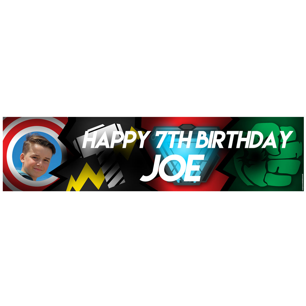 Superheroes Assemble Personalised Photo Banner - 1.2m