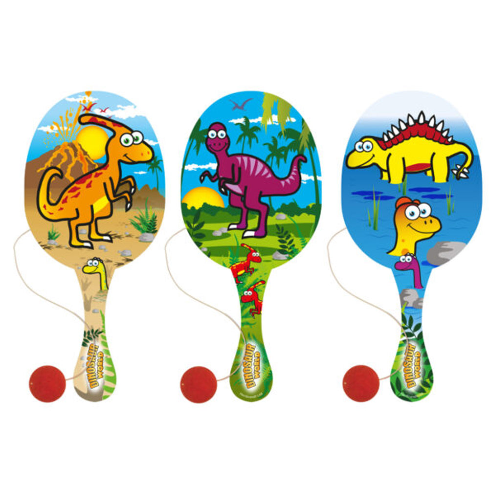 Dinosaur Paddle Bat and Ball - Each