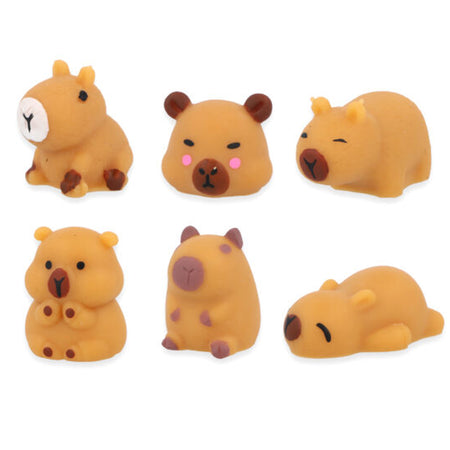 Capybara Squishy Toy - 4cm - 6 Assorted Designs - Each