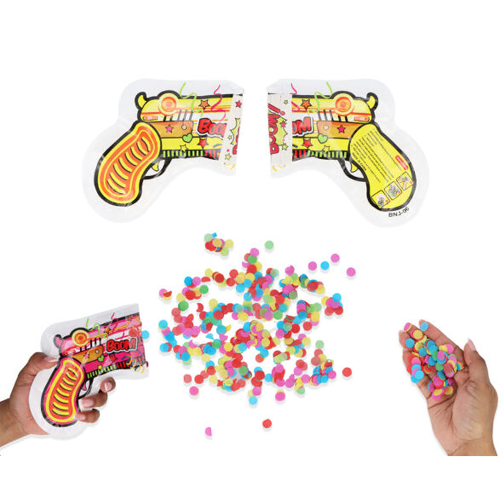 Self Inflating Confetti Gun - 15cm - Assorted Colours - Each