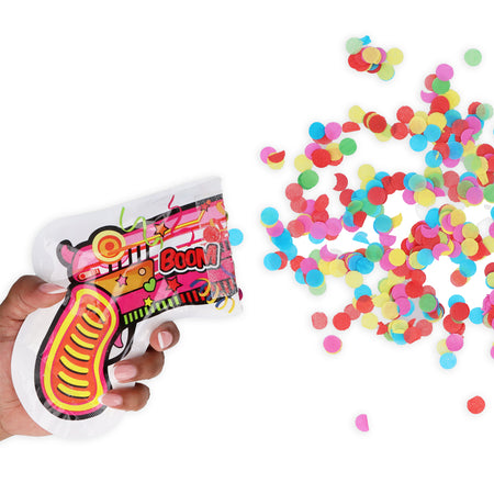 Self Inflating Confetti Gun - 15cm - Assorted Colours - Each