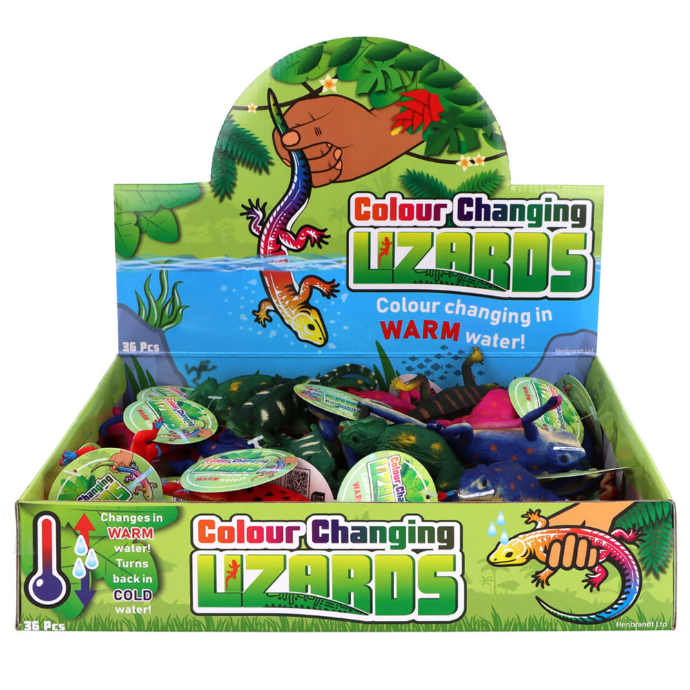 Colour Changing Lizards - 6 Assorted Designs - 15cm - Each
