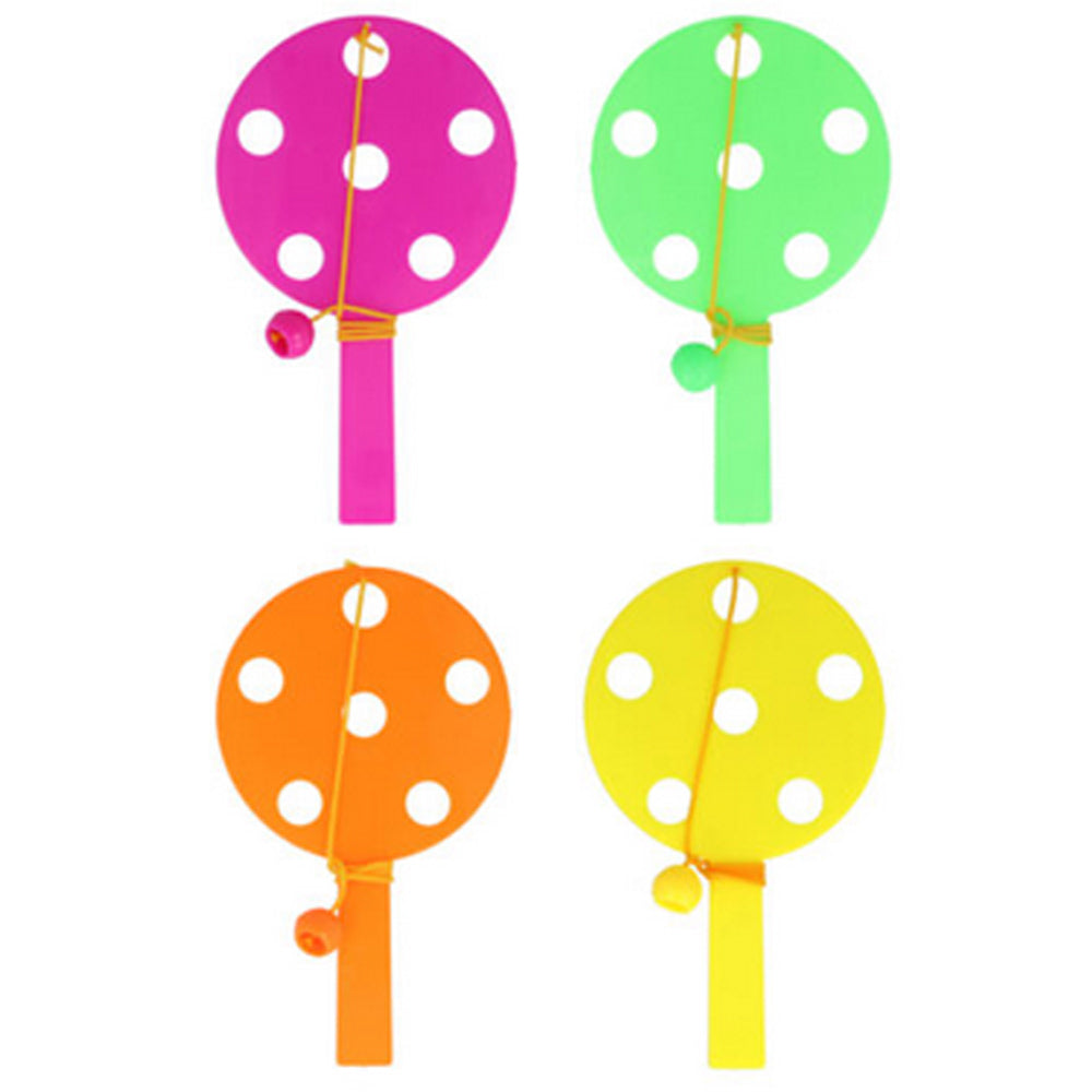 Paddle Bat and Ball - Assorted Colours - 14cm - Each