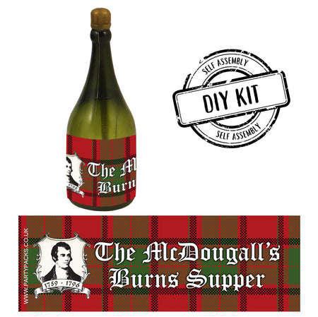 Burns Night Tartan Personalised Mini Champagne Bubbles - Pack of 16