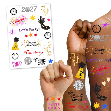 New Year's Eve Tattoos - Sheet of 20 - A4