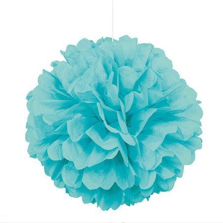 Teal Pom Pom Value Tissue Decoration - 40cm