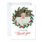 Personalised Modern Photo Christmas Wreath Thank you Cards - Pack of 8