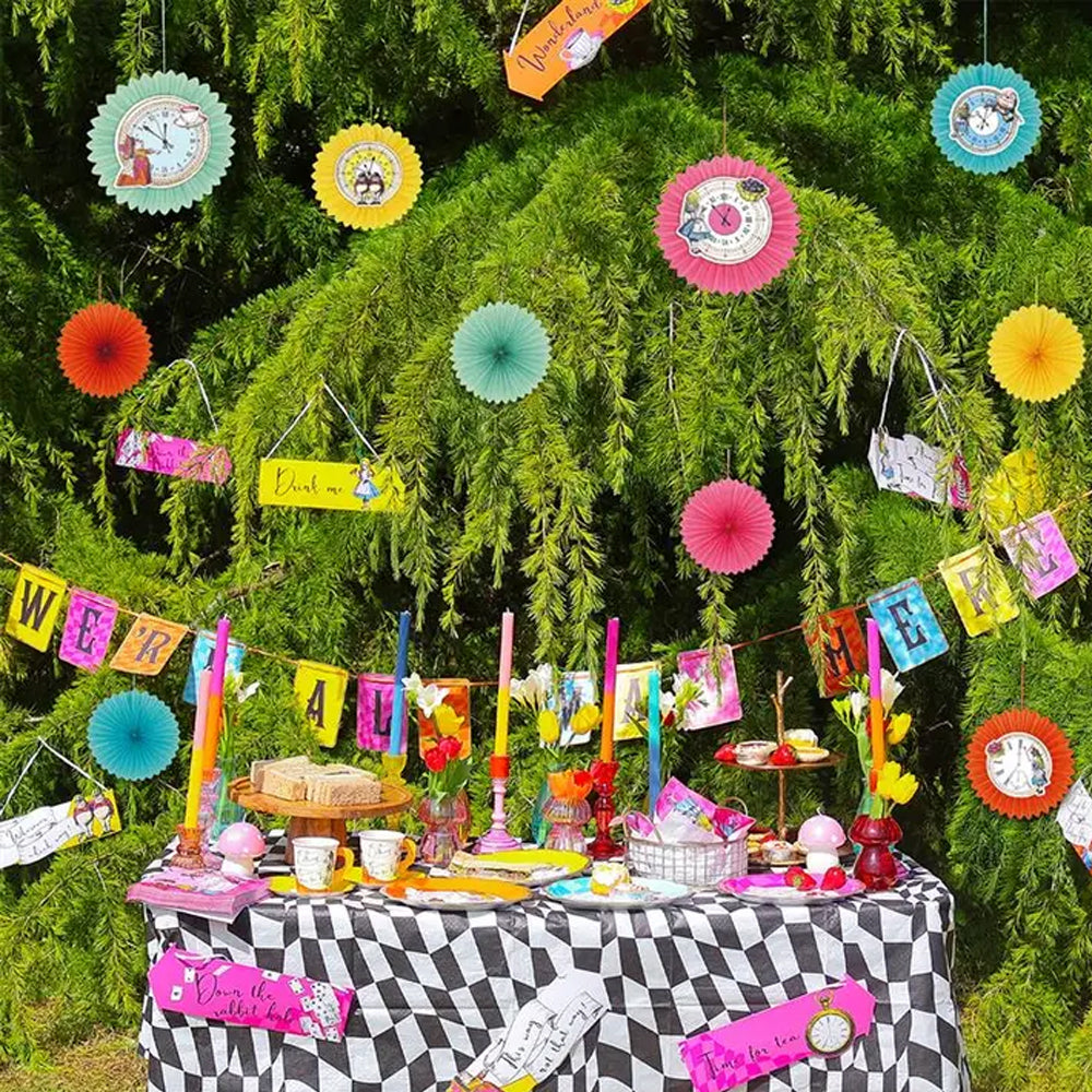 Alice Bright Clock Paper Fans - Pack of 10