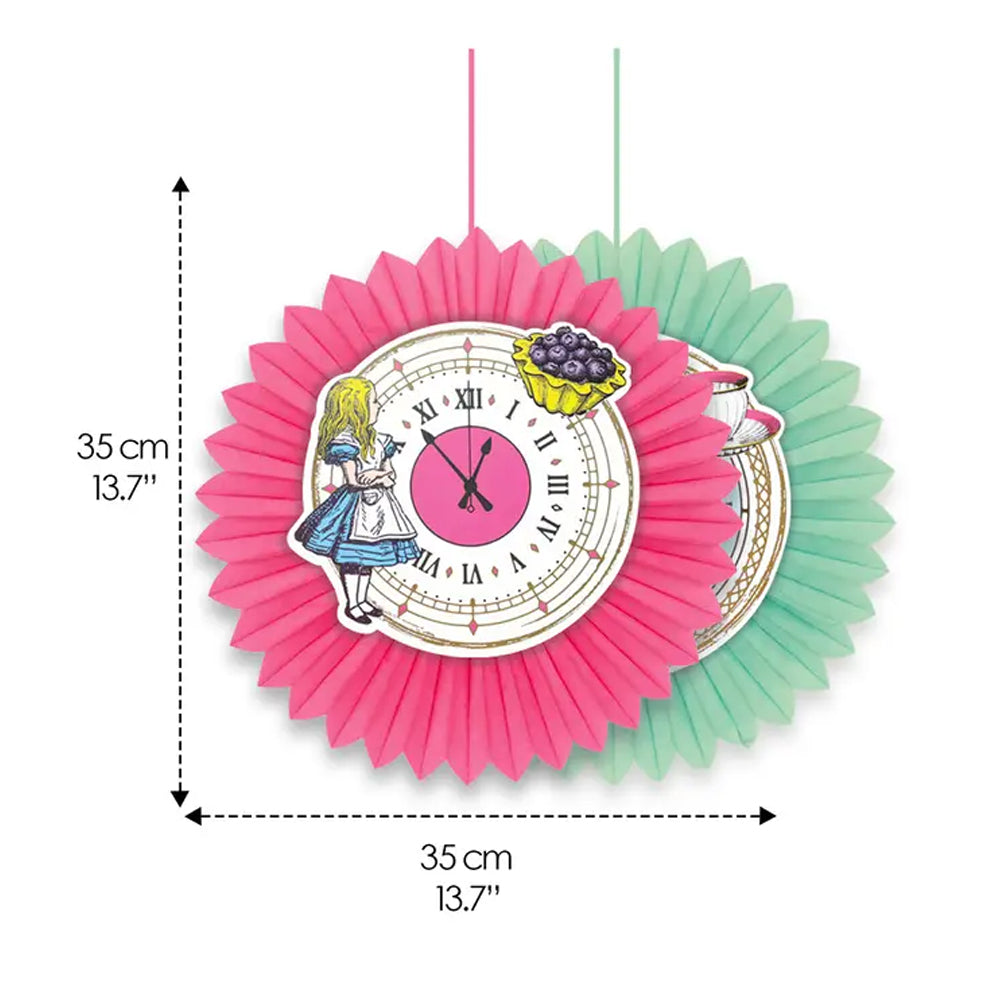 Alice Bright Clock Paper Fans - Pack of 10