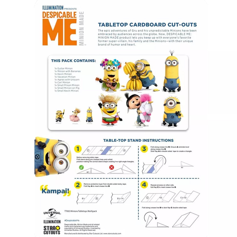 Despicable Me Minions Tabletop Mini Cutouts - Pack of 9
