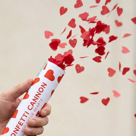 Red Paper Heart Confetti Cannon - 28cm