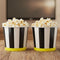 Black and White Stripe Popcorn Snack Buckets - 14cm - Pack of 2