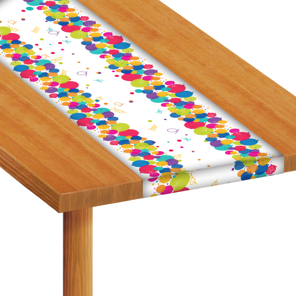 Birthday Balloons Paper Table Runner - 120 x 30cm