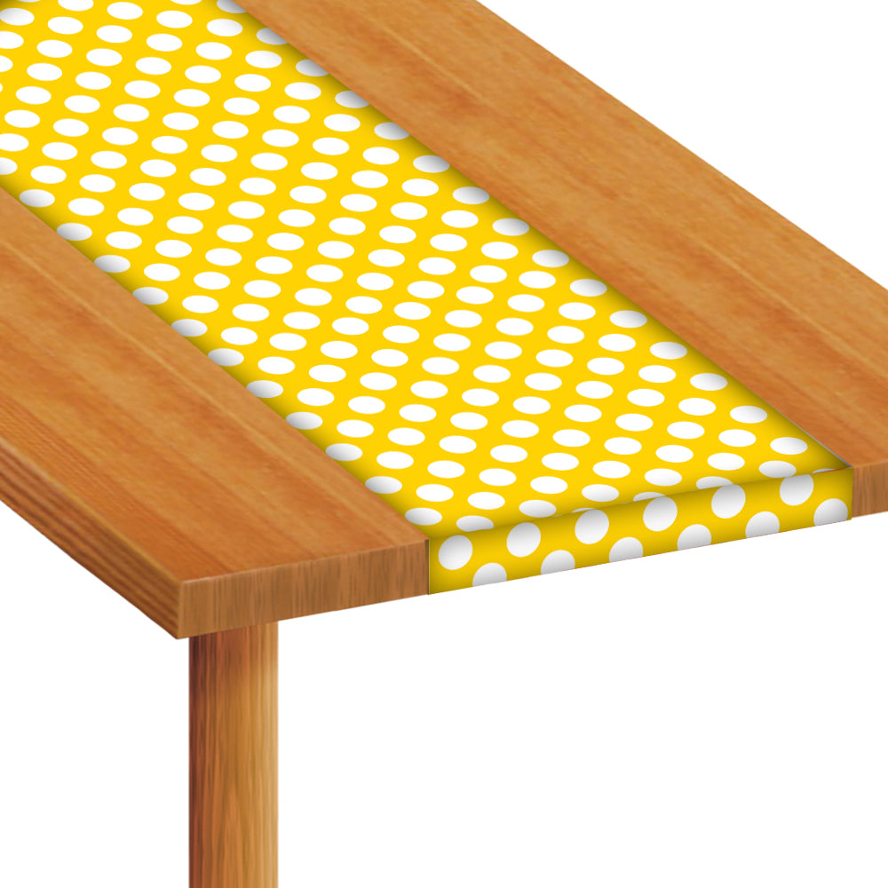 Yellow Polka Dot Paper Table Runner - 120 x 30cm - Each