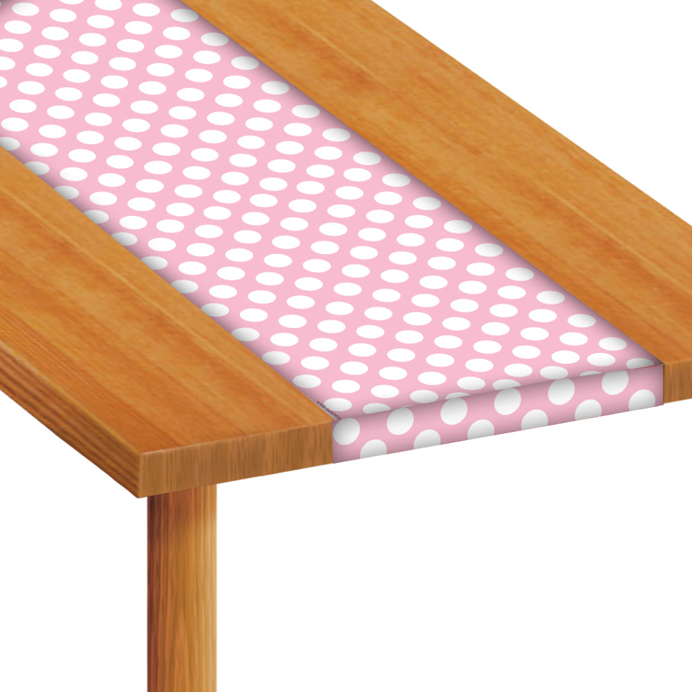 Pale Pink Polka Dot Paper Table Runner - 120cm x 30cm